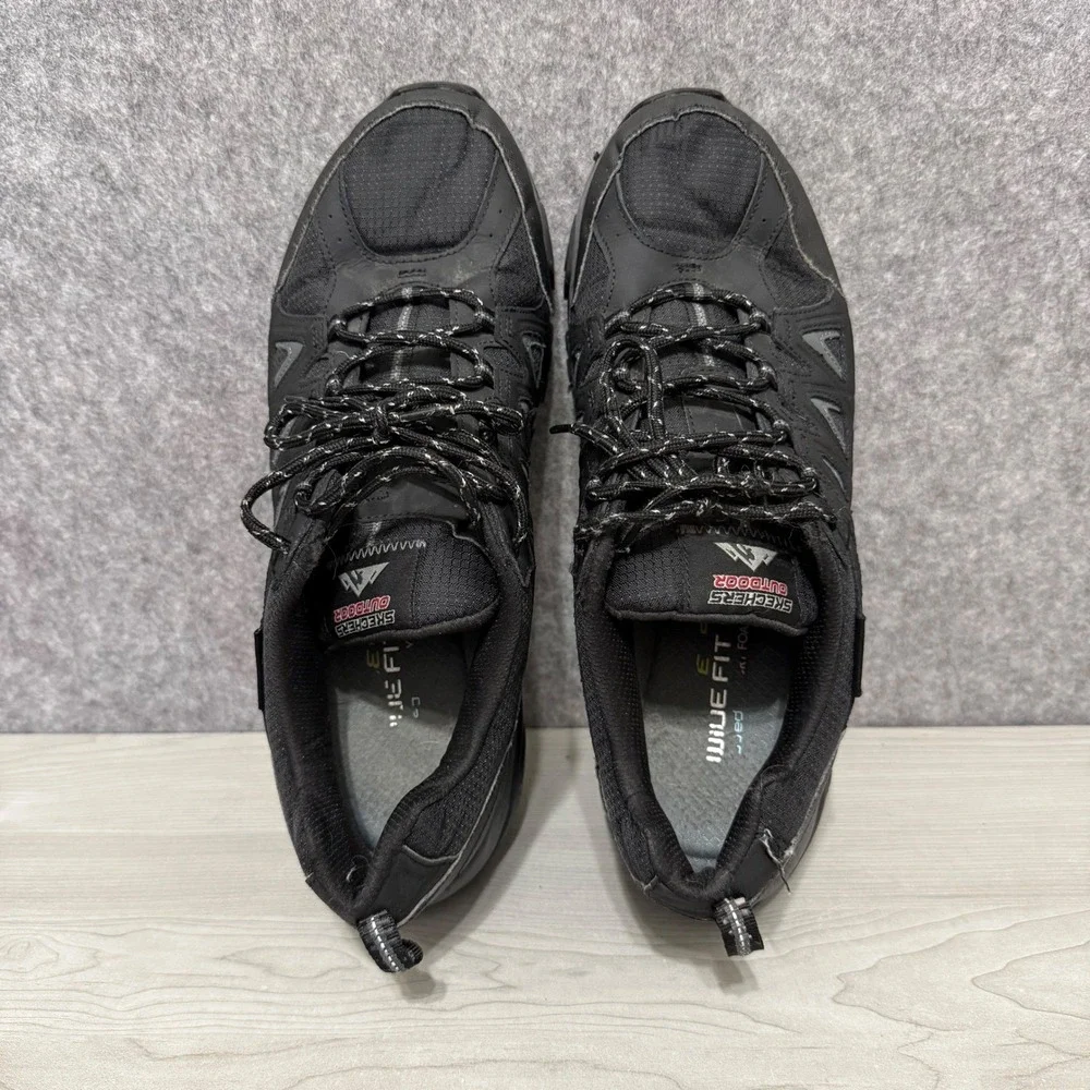 Skechers Men's Terrabite Trail Hiking Sneakers Black Grey Water Repellent Sz 13